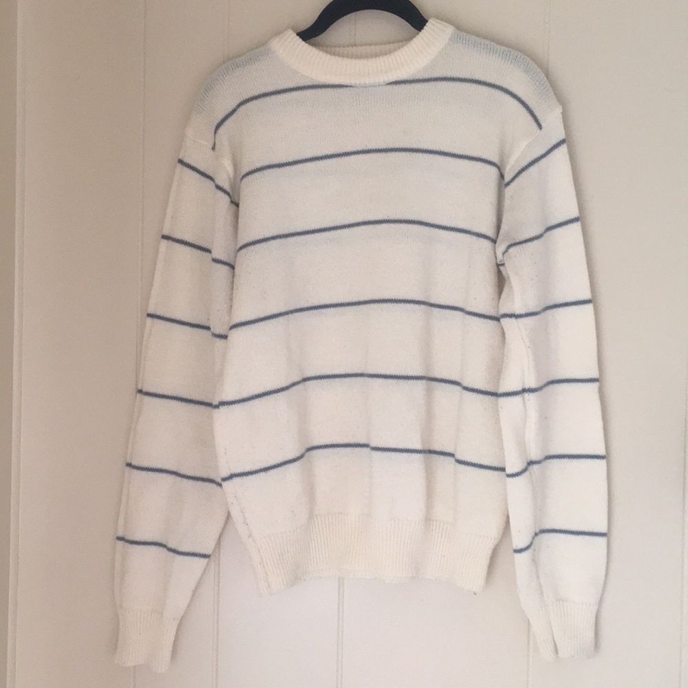 White and Blue Striped Sweater